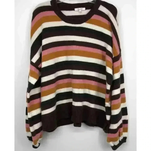 Madewell Sweaters - Madewell Women's 2XL Striped Crew Neck Sweater Multicolor Pullover
